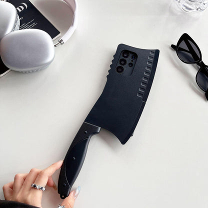 Creativity TPU Spoof Kitchen Knife Pattern Plating Len Protection Phone Case For Samsung S25Ultra S24 S23 S22 S21 Hard Full Cover