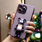 Glitter Electroplated 3D Candy Bear Holder Phone Case For iPhone 16 15 14 13 Pro Max