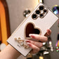 Love Heart Mirror Plating Phone Case for Samsung A16 A06 A55 A54 A35 A34 A25 A24 A15