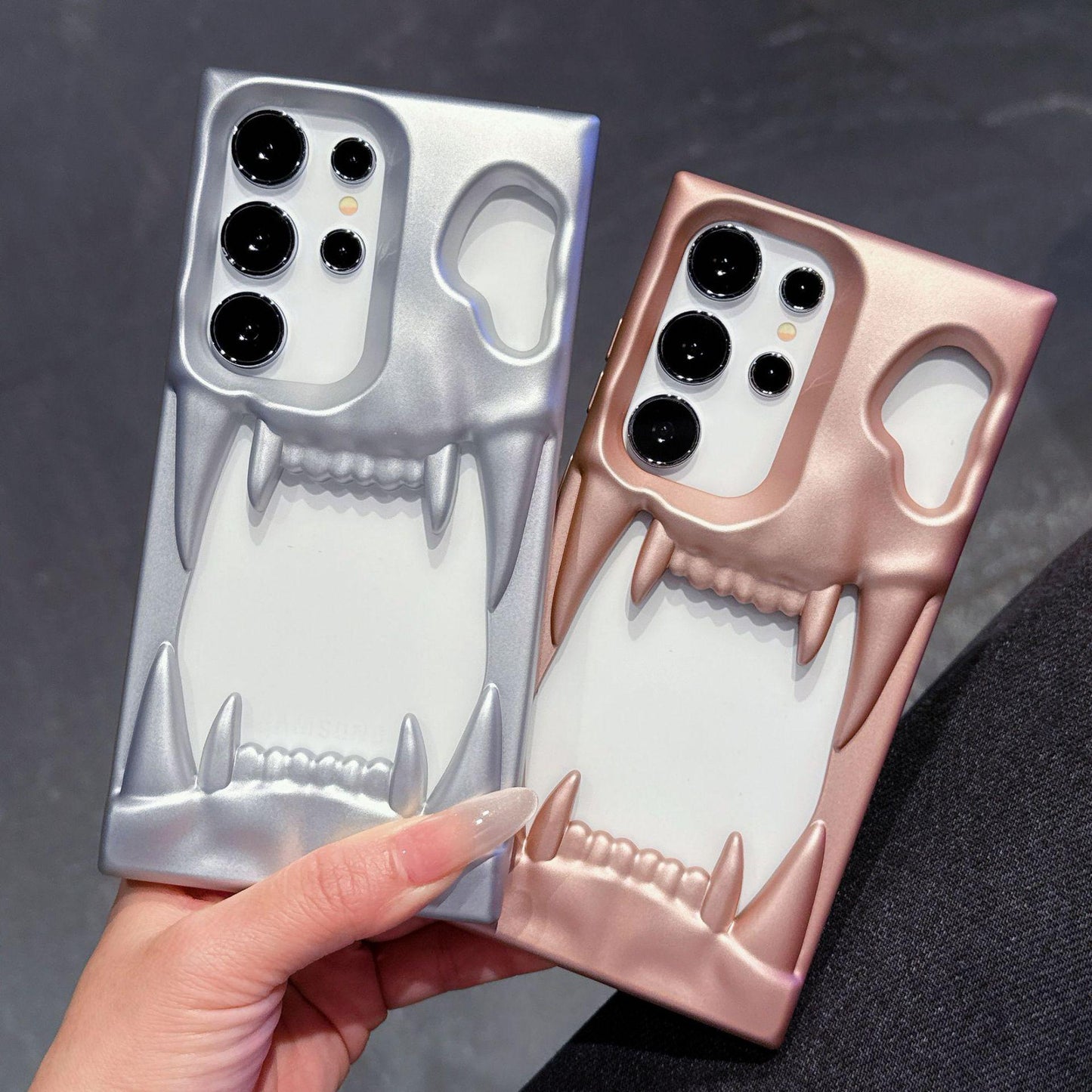 For Samsung S25Ultra S25+ S25 S24Ultra S24+ S24, Fancy Shape Cool Skull Matte Plating Hollow Heat Dissipation Case Cooling Soft Back Cover