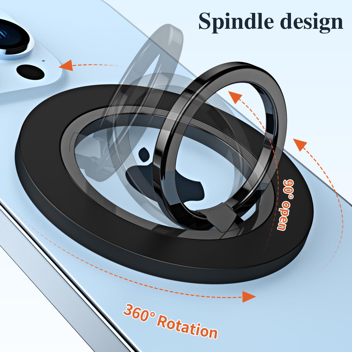 180 Degree Rotation Strong Magnetic Finger Ring Phone Holder Classy Damping Fold Stable Support Multi-angle Ring, for iPhone 16 15 14 13 12 for Samsung S25 S24 S23
