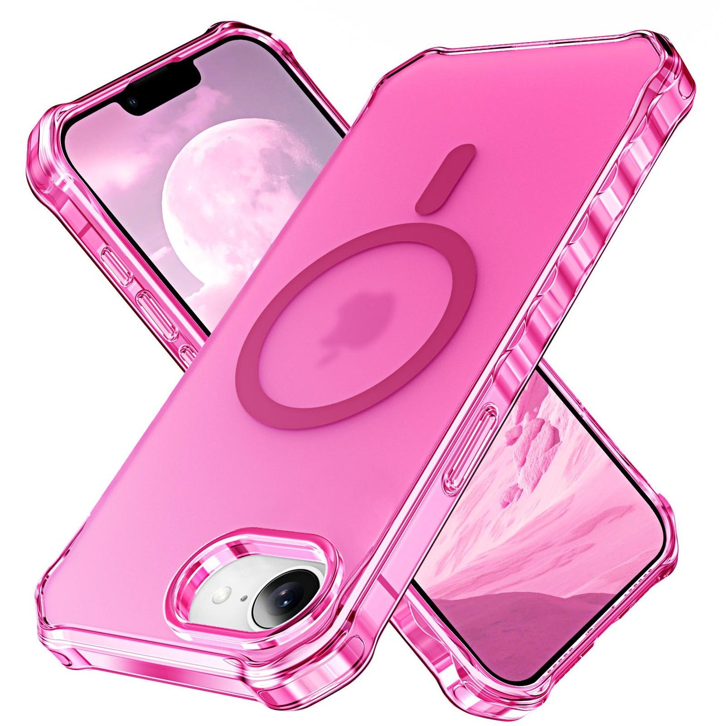 Colorful Matte Clear Strong Magnetic Four Corner Slim PC Phone Case For iPhone 16ProMax 16 15 14 13 12 Transparent Skin Feel Bumper Shockproof Hard Full Cover