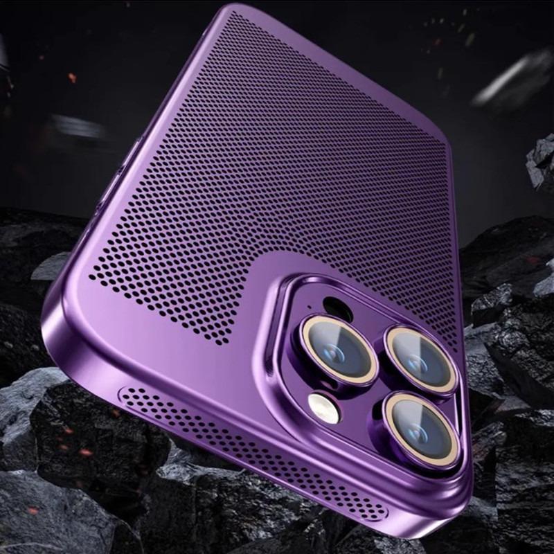 Ultra Slim Plating PC with Len Protector Cooling Phone Case For iPhone 16ProMax 15 14 13 12 Shockproof Hard Full Cover