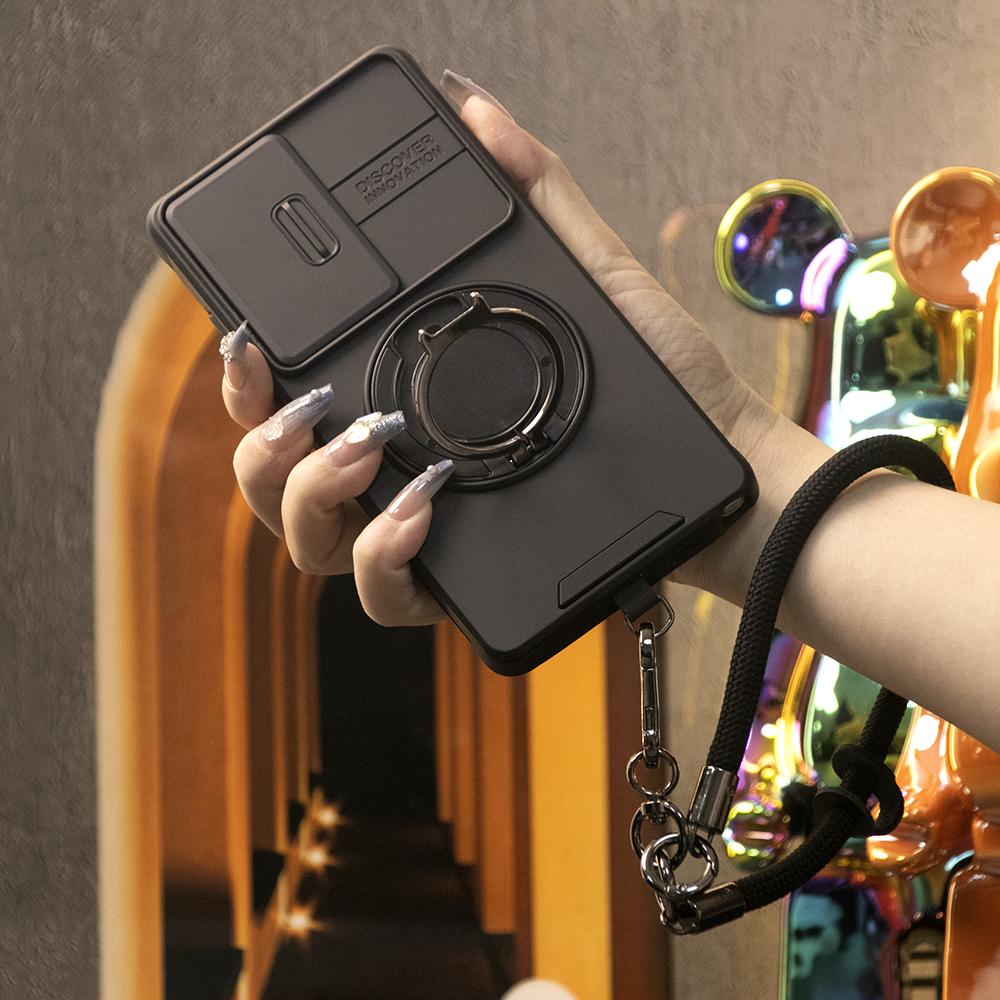Removable Dust-proof Lens Cap Protection Phone Case 360 Rotating Metal Kickstand Wristband For Samsung S25Ultra S24 S23 S22 S21 Note20 A06 A15 A16 A25 A35 A36 A53 A54 A55 Shockproof Cover