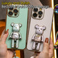 For iPhone 16 15 14 13 12 11 XR XSMax X/XS Phone Case, Candy Bear Kickstand with Silicone Bracelet, Plating Electroplate Luxury Elegant Case Camera Protector Pop Stand Shockproof Soft Cover