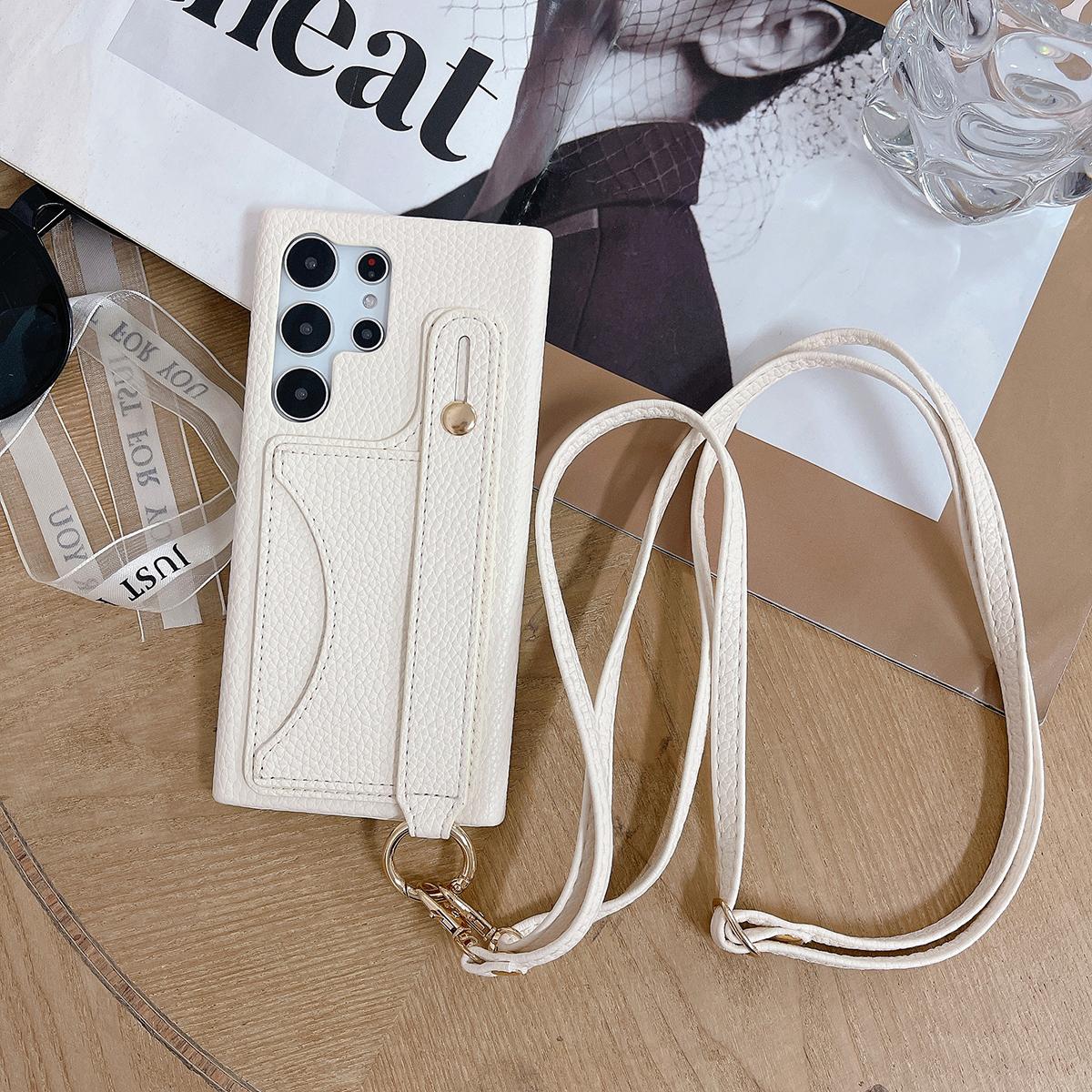 Wallet Case For Samsung S25 S24 S23 S22 S21 A15 A25 A35 A55 Card Holder Wrist Strap Lanyard Handbag Crossbody Leather Cover for Samsung A15 A25 A35 A55
