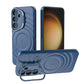 Matte Ripple Pattern Magnetic Phone Case with Camera Kickstand For Samsung S25Ultra S25Plus S25 Skin Feel Shockproof Soft Full Cover