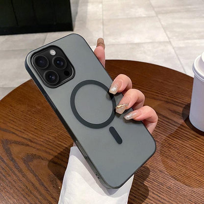 Matte PC Ultra Thin Transparent Magnetic Frozen Fog Phone Case For iPhone 16ProMax 15 14 13 12 Not Yellowing Clear Hard Full Cover