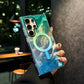 Glacier Gradient Laser Glitter Strong Magnetic HD Transparent PC Slim Phone Case For Samsung S25Ultra S25 S24 S23 S22 Shockproof Hard Full Cover