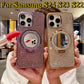 Bling Rhinestone Plating Diamonds Magnetic Wireless Charging Phone Case With Luxury Glitter Mirror Magnetic Kickstand For Samsung S24 S23 S22 Shockproof Protection Soft Bumper Cover