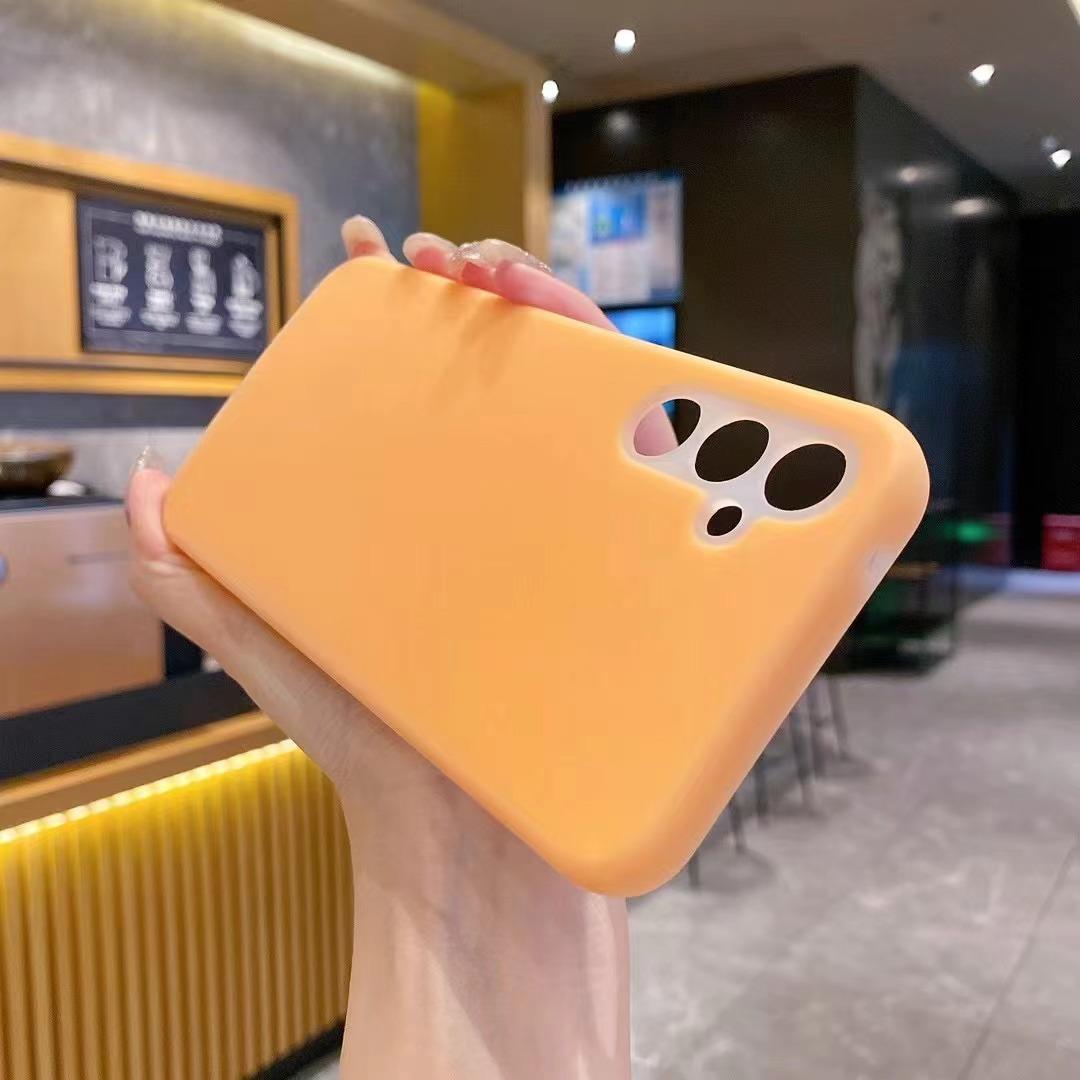 Luxury Lovely Liquid Silicone Jelly style Precision Len Protection Phone Case For Samsung S25Ultra S24FE S25 S24 S23, Soft Skin Feel Shockproof Soft Cover With Microfiber Lining