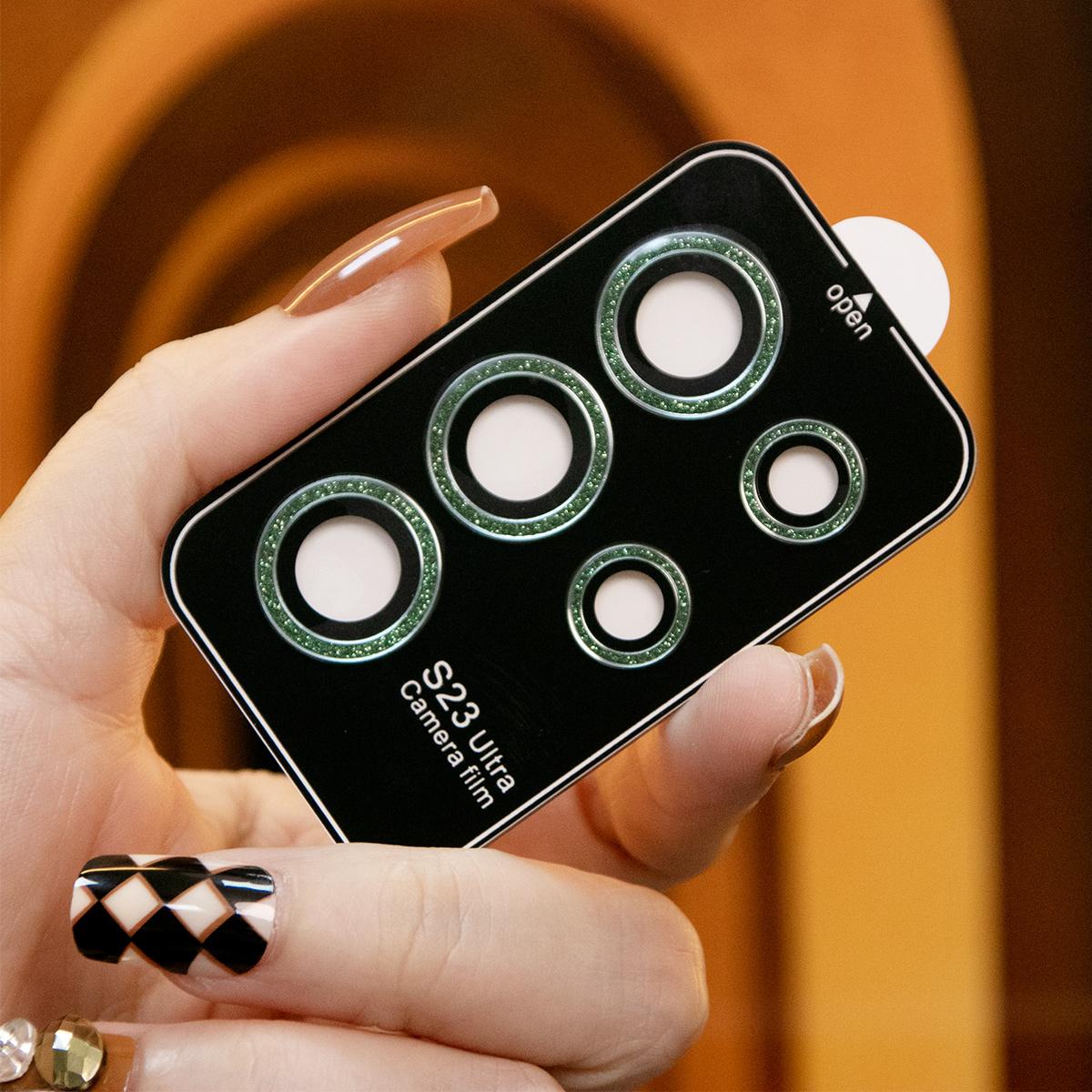 Glitter Camera Lens Protector Case 9H Tempered Glass Films Military-Grade Protection For Samsung S25 S25Plus S25Ultra S24Ultra S24 S24Plus S24FE