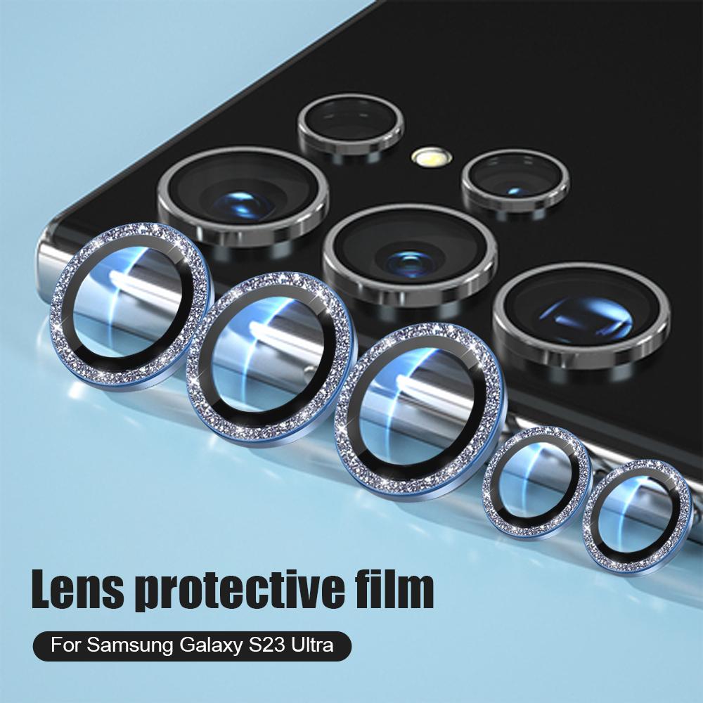 Glitter Camera Lens Protector Case 9H Tempered Glass Films Military-Grade Protection For Samsung S25 S25Plus S25Ultra S24Ultra S24 S24Plus S24FE