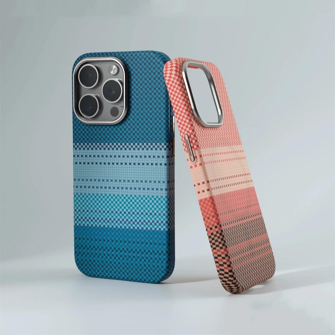 Carbon Fiber Matte Strong Magnetic Camera Hardware Shockproof Phone Case For iPhone 16ProMax 15 14 13 Support Wireless Charging Hard Full Cover