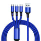 3 In 1 Charging Cable USB Type C Charger Cord MultiPort Micro Cable For iPhone 16 15 14 Pro Max Samsung Galaxy Xiaomi
