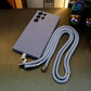 Silicone Matte Phone Case With Woven Lanyard For SamsungS25 S25Plus S25Ultra S24 S24FE S24Plus S24Ultra Camera Protect Soft Cover