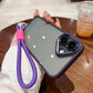 Colorful Crystal High Definition Clear Magnetic Phone Case with Woven Wristband For iPhone 16ProMax 16 15 14 13 12 11 Pro Max Plus Transparent HD Len Protection Hard Full Cover