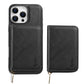 Multi-function Leather Zipper Card Case Strong Magnetic Wallet Card Holder Card Bag Case for Magsafe for iPhone 16 15 14 13 12 Pro Max Stand Cover for Samsung S25 S24 S23 Smart Phone Accessories