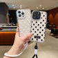 For iPhone 16ProMax 16 15 14 13 Phone Case With Short Wristband, Colorful 3 in 1 Transparent Luxury Wave Point Acrylic Anti Fall, With Camera Protector Shockproof Clear Hard Full Cover