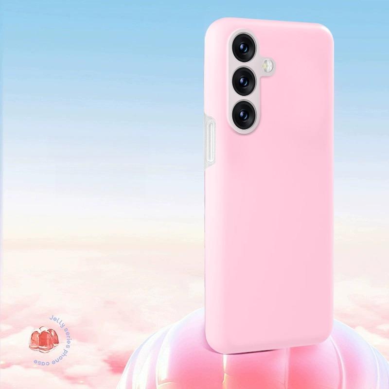 Luxury Lovely Liquid Silicone Jelly style Precision Len Protection Phone Case For Samsung S25Ultra S24FE S25 S24 S23, Soft Skin Feel Silicone Shockproof Soft Cover With Microfiber Lining