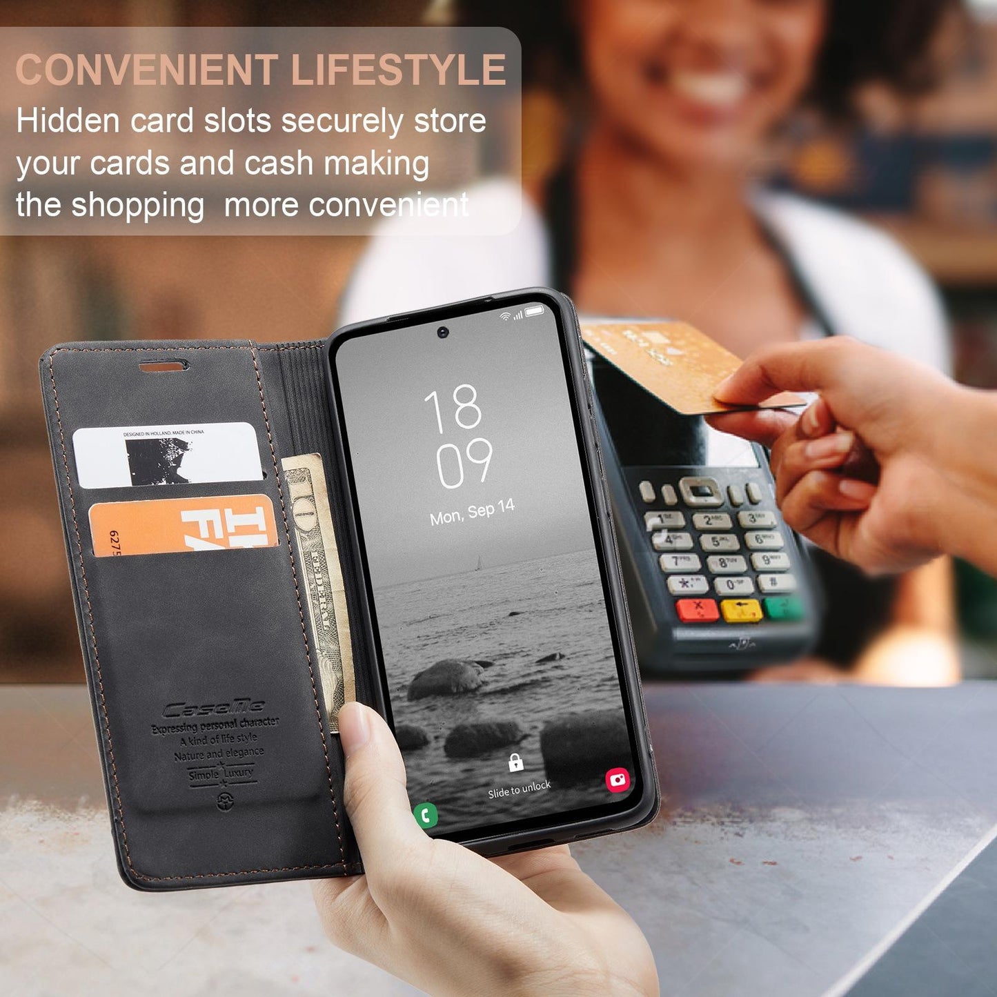 For Samsung A14 A15 A16 A24 A25 A26 A34 A35 A36 A53 A54 A55 A56 Case With Card Holder, Matte Wallet Case For Women Men, Durable Faux Leather Kickstand Magnetic Clasp Shockproof Phone Case