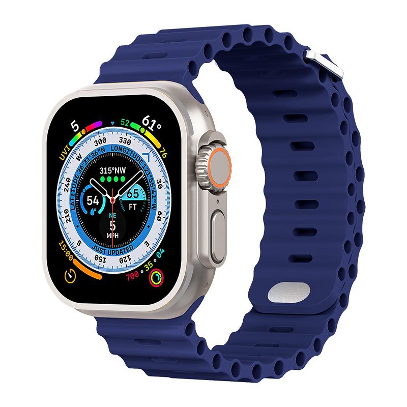 Ocean strap For Apple Watch Ultra Band 49mm 8 7 45mm 41mm Silicone Bracelet Wristband iWatch 6 5 4 3 SE 44mm 40mm 42mm 38mm band