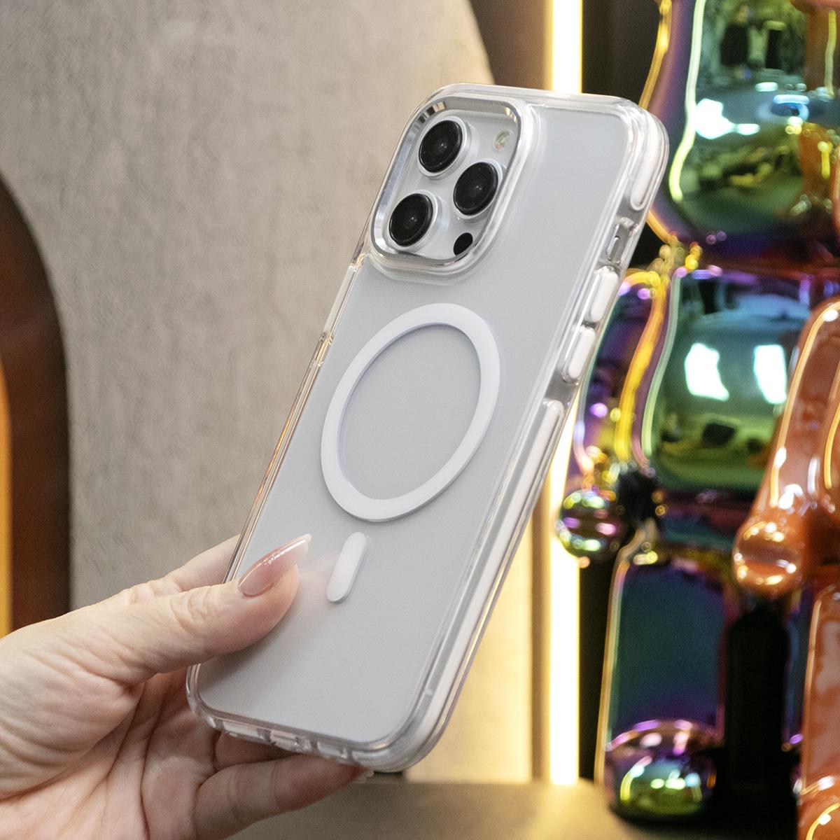 Two-tone High Definition Acrylic Magnetic For Magsafe Wireless Charging Case For iPhone 16 15 14 13 12 11 Pro Max Shockproof Clear Metal Camera Frame Hard Cover