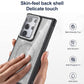 For Samsung S25Ultra S25 S24 S23 S21FE S20FE Strong Magnetic Phone Case, Glass Camera Kickstand Protection, Glitter Clear Acrylic Four Corner Shockproof Bumper Hand Feel Hard Full Cover