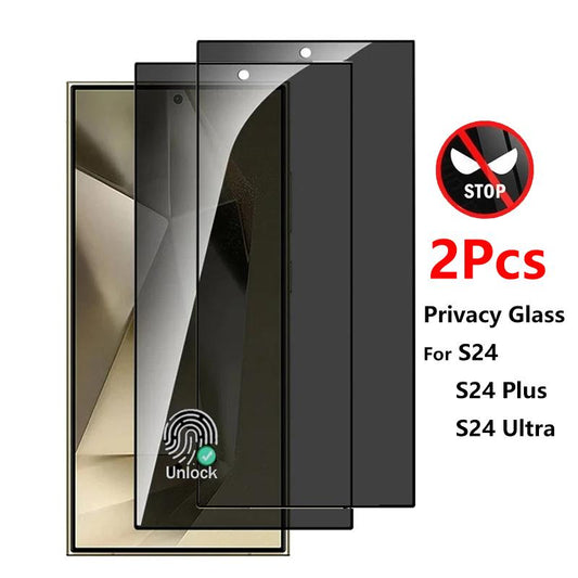 2 Pieces Anti Spy Privacy Tempered Glass for Samsung Galaxy S25 S24 Ultra Plus FE Screen Protector Protective Film Glass Full Cover