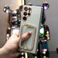 3D Crystal Square Holder Plating Phone Case For Samsung S25 S24 S23 S22 S21 Note20