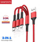 3 In 1 Charging Cable USB Type C Charger Cord MultiPort Micro Cable For iPhone 16 15 14 Pro Max Samsung Galaxy Xiaomi