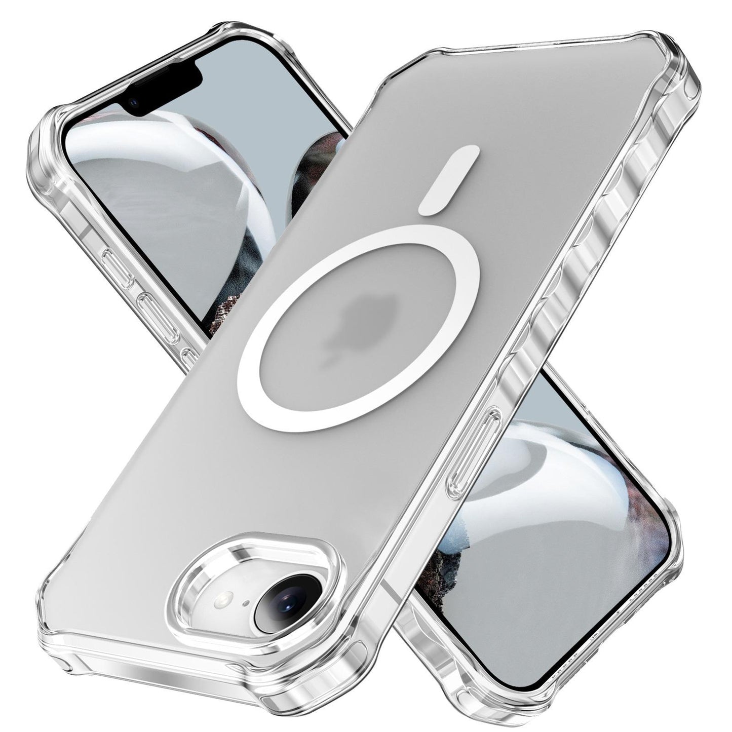 Colorful Matte Clear Strong Magnetic Four Corner Slim PC Phone Case For iPhone 16ProMax 16 15 14 13 12 Transparent Skin Feel Bumper Shockproof Hard Full Cover