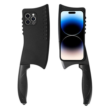 Creativity TPU Spoof Kitchen Knife Pattern Plating Len Protection Phone Case For iPhone 16ProMax 15 14 13 12 11 XR X/XS XSMax Hard Full Cover