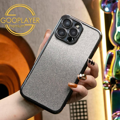 For iPhone 16 15 14 13 Pro Max Phone Case, Clear Gradient Glitter TPU Luxury Plating Slim Soft Full Cover