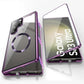 HD Clear Magnetic Double Sided Tempered Glass Front Matte Magnetic Ring Back Phone Case For Samsung S25Ultra S25 S24 S23 S22 S21 Aluminum Alloy Frame Full Cover [Not Support Fingerprint]