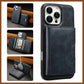 For iPhone 16ProMax 16 15 14 13 12 Leather Phone Case with Strong Magnetic Triple Fold Wallet, Anti-Fall Card Bag Kickstand for Magsafe Shockproof Business Hard Full Cover