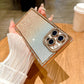 Glitter Rhinestone Clear TPU Square Phone Case with Len Protector For iPhone 16ProMax 15 14 13 Transparent Bumper Shockproof Soft Full Cover