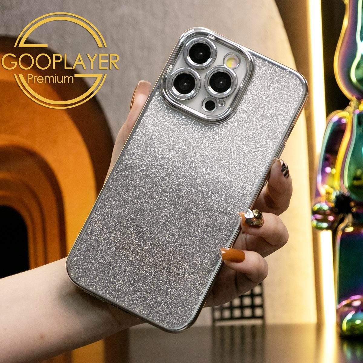For iPhone 16 15 14 13 Pro Max Phone Case, Clear Gradient Glitter TPU Luxury Plating Slim Soft Full Cover