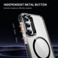 HD Transparent Anti-Dust Four Corner Anti-Fall Bumper Shockproof Strong Magnetic Phone Case With Metal Camera Kickstand for Samsung S25Ultra S24 S23FE S23 A14 A15 A25 A35 A54 A55