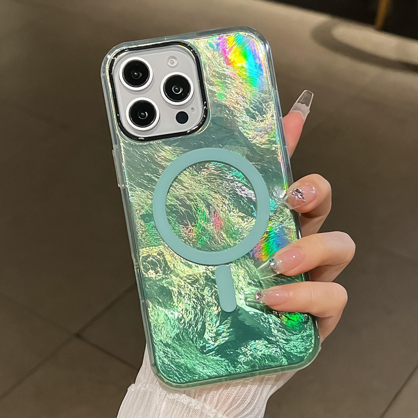 Glacier Texture Magsafe Wireless Charging Case For Samsung S25 S24 S23 S22 Ultra Plus FE Gradient Magnetic Back Cover