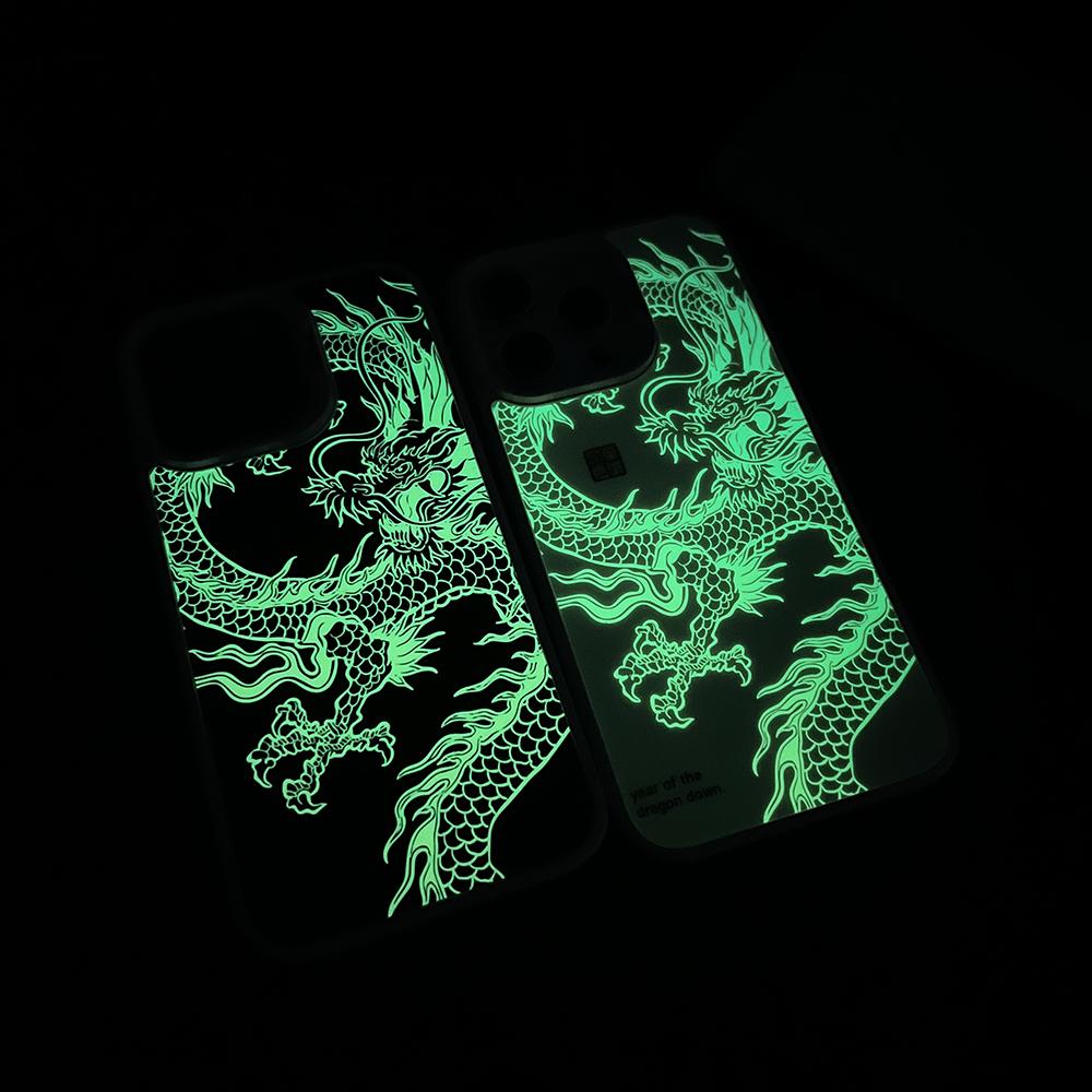 Gradient Color Luminous Dragon Phone Case For iPhone 16ProMax 16 15 14 13 12 11 Pro Max Plus Shockproof Protection Hard Full Cover