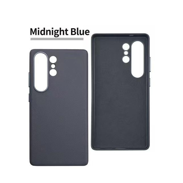 Leather Phone Case For Samsung S25Ultra S25+ S25 Metal Camera Frame Volume Button Full Protective Shockproof Back Cover With Microfiber Lining