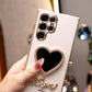 Love Heart Mirror Plating Phone Case For Samsung S25 S24 S23 S22 S21 Note20