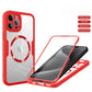 For iPhone 16E 16ProMax 16 15 14 13 Strong Magnetic Phone Case, Double Side 360 Full Protection, HD PET Screen Protector Acrylic Shockproof Hand Feel Hard Full Cover
