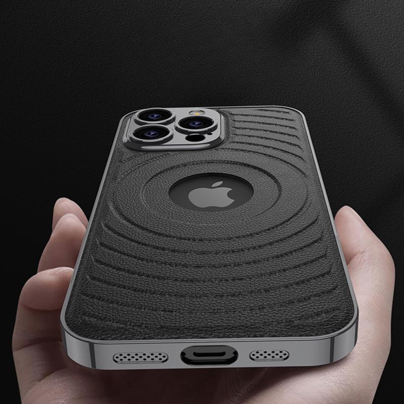 For iPhone 16 Electroplated Magnetic Phone Case for iPhone 16 Plus 16 Pro Max Leather Leakage Hole Shockproof Protective Cover