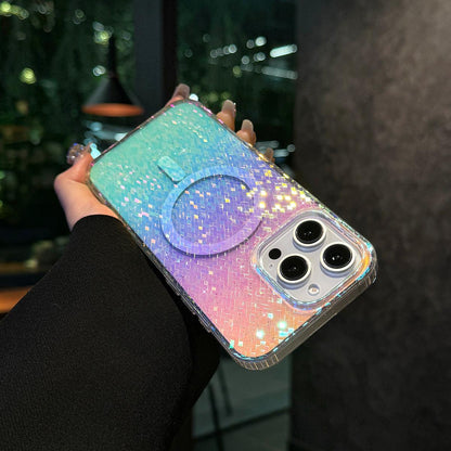 Dazzling Shining Magnetic Phone Case for Samsung S25 S24 S23 S22 Ultra Plus FE Luxury Glitter Clear Magnetic Phone Case For Girls