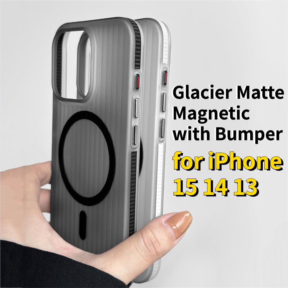 Luxury Transparent Matte Magnetic Wireless Charger Phone Case For iPhone 16 15 14 13 Pro Max Armor Bumper Shockproof Cover