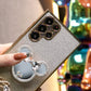 Luxury Diamond Mouse Head Mirror Kickstand Glitter Clear Gradient TPU Plating Shockproof Soft Phone Case For Samsung S25 S24 S23 S22 S21 Note20
