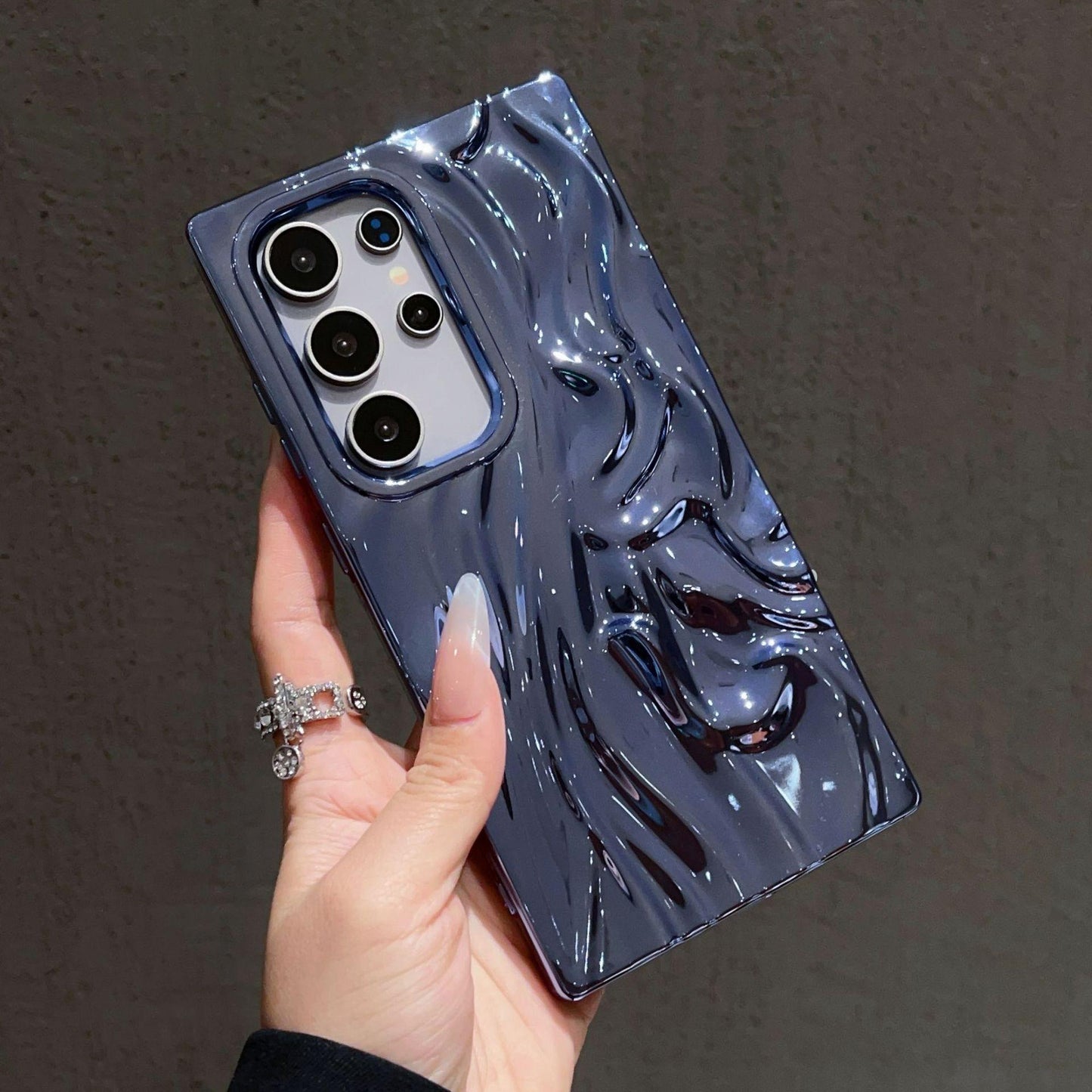 For Samsung S25Ultra S25 S24 A56 A55 A54 A36 A35 A26 A25 A16 A15, Luxury Fancy Shape Cool Wrinkled Tin Foil Pattern Plating Hollow Heat Dissipation Case Cooling Soft Back Cover