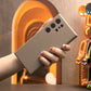 For Samsung S24 S24+ S24Ultra, Leather Phone Case Full Cover Protective Shockproof Back Cover with Metal keys and Flannel Lining
